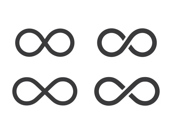 Nieskończoność Symbol Zestaw Izolowane Płaski Wzór Wektor Ilustracja Białym Tle — Wektor stockowy