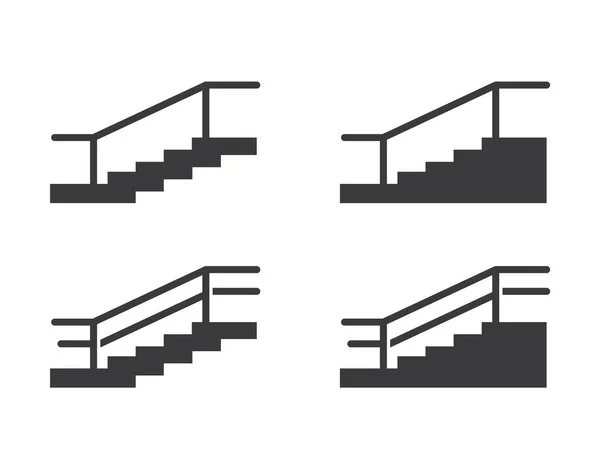 Treppen Symbol Isoliert Einfache Silhouette Flachen Stil Vektor Illustration Auf — Stockvektor