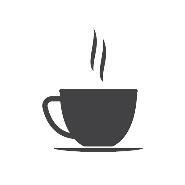Cup of coffee icon isolated flat design vector illustration on white background.