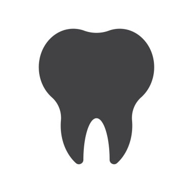 Şeffaf arka plan üzerinde diş simgesi basit siluet düz stil vektör illüstrasyon.