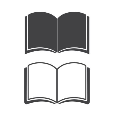 Kitap simgesi beyaz arkaplanda vektör illüstrasyonunu ayarla.