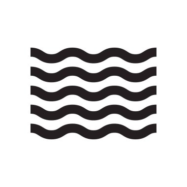 Beyaz arkaplanda dalga simgesi izole edilmiş vektör çizimi.