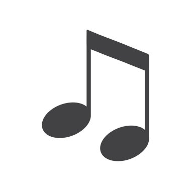 Müzik notaları simgesi, beyaz arkaplan üzerinde müzikal tuş işareti vektör çizimi.