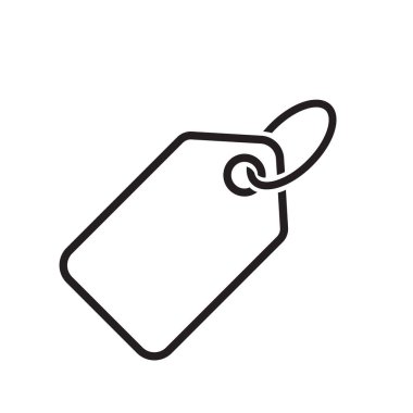 Beyaz arkaplanda düz biçimli izole edilmiş vektör illüstrasyonunda fiyat etiketi simgesi.