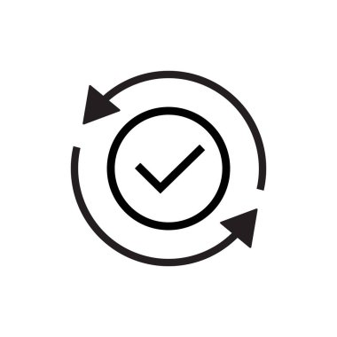 Beyaz arkaplanda izole edilmiş vektör illüstrasyonunu işaretle veya Ok simgesi olarak işaretle.