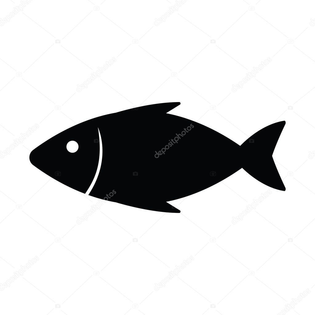 Fish icon isolated vector illustration on white background.
