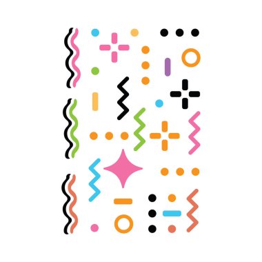 Model hipster soyut vektör çizimi. Geometrik çizgi şekilleri oluşturun. Beyaz arkaplanda moda tasarımı kavramı.