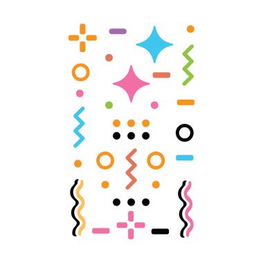 Model hipster soyut vektör çizimi. Geometrik çizgi şekilleri oluşturun. Beyaz arkaplanda moda tasarımı kavramı.