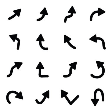 El çizimi ok beyaz arkaplanda izole edilmiş vektör illüstrasyonunu ayarla.