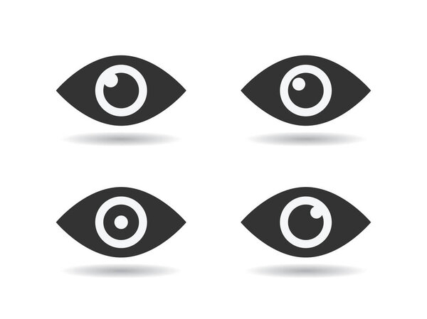 Eyes icon shape set isolated vector illustration on white background.