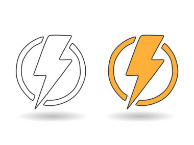 Beyaz arkaplanda elektrik karalama simgesi izole edilmiş vektör çizimi.