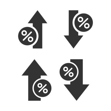 Beyaz arkaplanda izole edilmiş vektör illüstrasyonunu artır ve azalt.