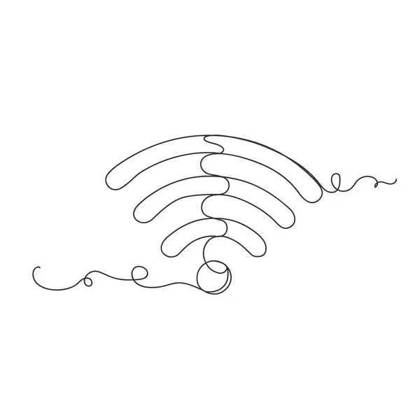 Wifi Signal Kontinuierliche Eine Linie Zeichnung Isolierten Vektor Illustration Auf lizenzfreie Stockillustrationen