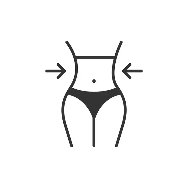 Slim Mujer Cuerpo Icono Pérdida Peso Aislado Vector Ilustración Sobre Vector de stock