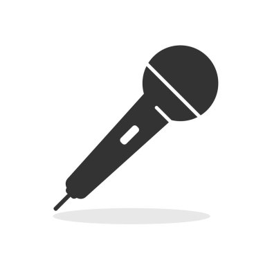 Microphone icon isolated vector illustration on white background.