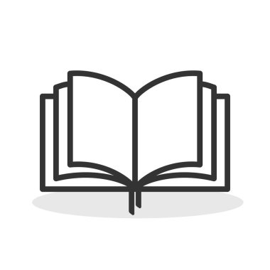 Beyaz arkaplanda kitap simgesi izole edilmiş vektör çizimi düz biçimi.