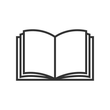 Beyaz arkaplanda kitap simgesi izole edilmiş vektör çizimi.