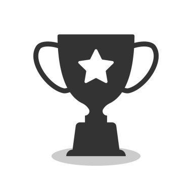 Şampiyon kupa simgesi beyaz arkaplanda izole edilmiş vektör illüstrasyonu.