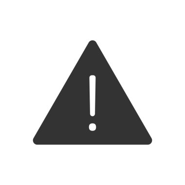 Beyaz arkaplanda üçgen şekil ikonu izole edilmiş vektör illüstrasyonlu uyarı işareti.