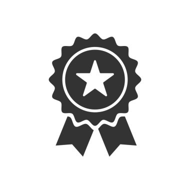 Başarı rozet simgesi beyaz arkaplanda izole vektör çizimi.