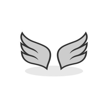 Beyaz arkaplanda melek kanatları simgesi izole edilmiş vektör çizimi.