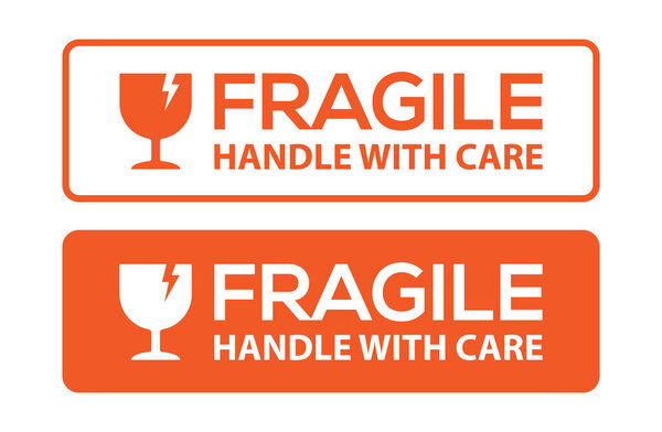 Fragile handle with care symbol vector illustration on white background.