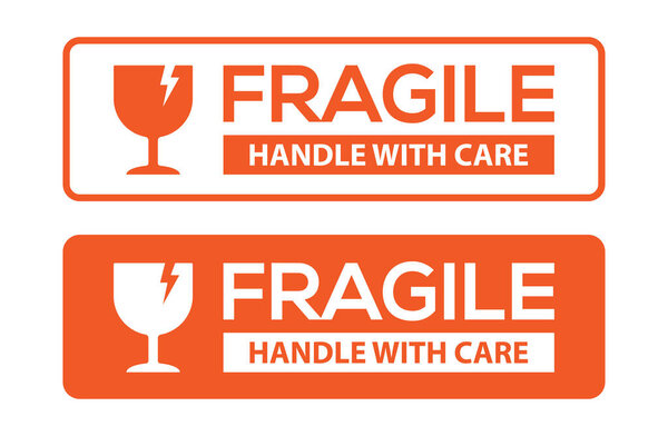 Fragile handle with care symbol vector illustration on white background.