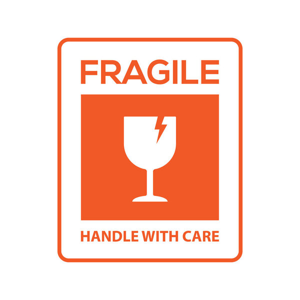 Fragile handle with care symbol vector illustration on white background.