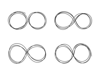 Beyaz arkaplanda soyut çember çizimi el çizimi izole vektör çizimi.