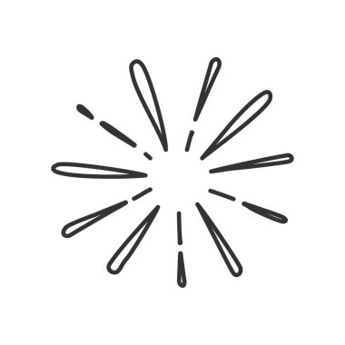 El çizimi su sıçraması patlama beyaz arkaplanda izole vektör çizimi.