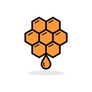 Beyaz arkaplanda bal peteği simgesi izole edilmiş vektör çizimi.