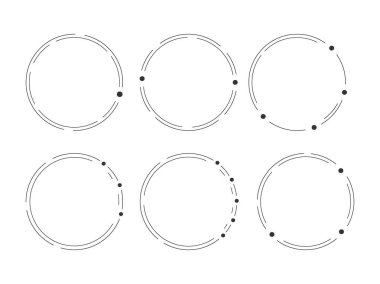 Beyaz arkaplanda soyut çember çerçeve şablonu vektör çizimi.