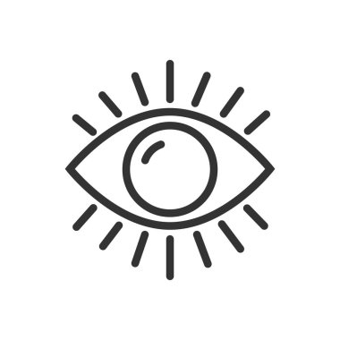 Beyaz arkaplanda göz simgesi izole edilmiş vektör çizimi