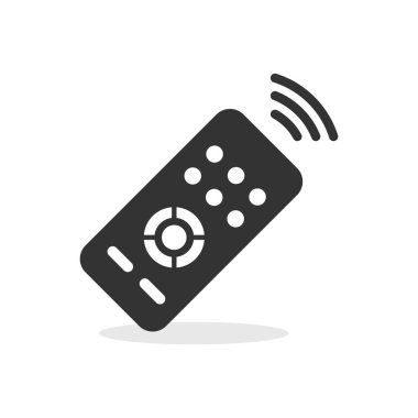 Beyaz arkaplanda uzaktan kontrol simgesi izole edilmiş vektör çizimi.