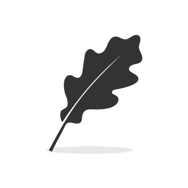 Beyaz arkaplanda meşe yaprağı simgesi izole edilmiş vektör çizimi.