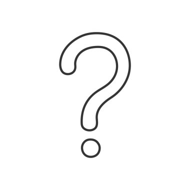 Beyaz arkaplanda el çizimi karalama çizimi soru işareti izole edilmiş düz tasarım vektör çizimi.