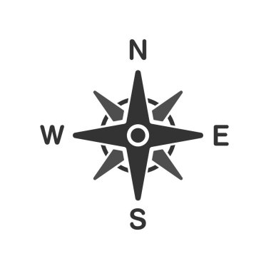 beyaz arkaplanda pusula simgesi izole edilmiş vektör çizimi.