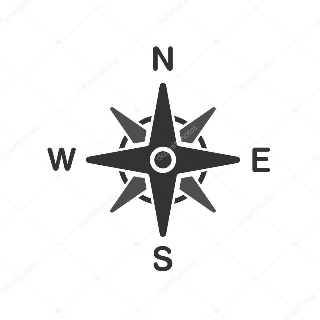 Compass icon isolated vector illustration on white background.
