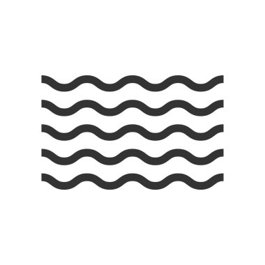 Basit dalgalar beyaz arkaplanda izole edilmiş vektör illüstrasyonunu karaladı.