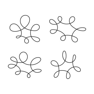 Beyaz arkaplanda girdap süslemesi izole vektör çizimi.