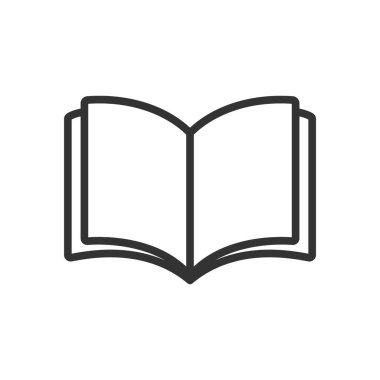 Beyaz arkaplanda izole edilmiş kitap simgesi aç.