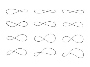 Sonsuzluk simgesi beyaz arkaplanda izole edilmiş vektör illüstrasyonunu ayarla.