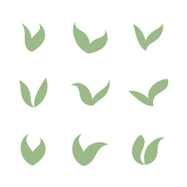 Beyaz arkaplanda düz stil izole edilmiş vektör illüstrasyonunda yeşil yapraklar simgesi