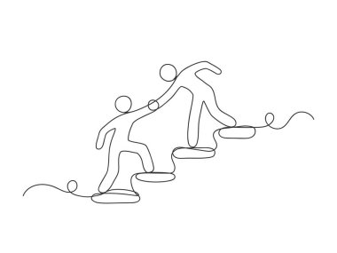 Birilerinin ayağa kalkmasına yardım eden ve sürekli bir çizgi halinde hareket eden insanlar..