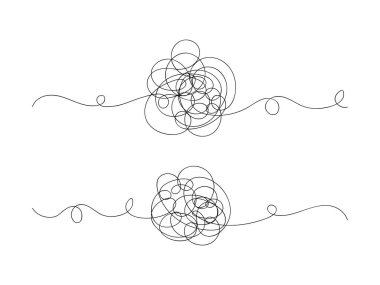 Aralıksız bir çizgi çizilmiş karalama karışık çizgi çizimi beyaz arkaplana izole edilmiş vektör çizimi.