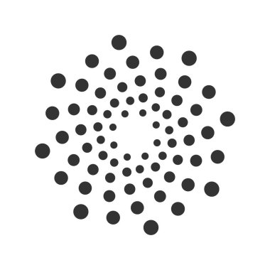 Beyaz arkaplanda siyah yarım ton noktalar izole edilmiş düz stil tasarım vektör çizimi.