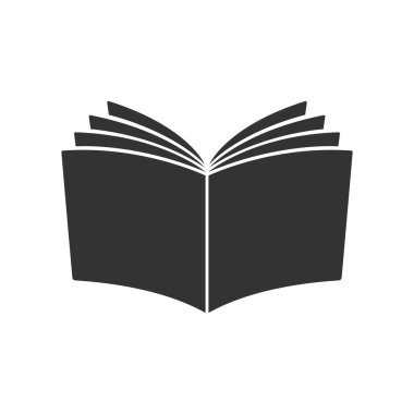 Beyaz arkaplanda özet kitap simgesi izole edilmiş düz biçim vektör çizimi.