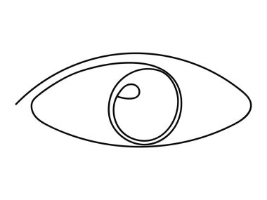 Göz şekli, beyaz arkaplanda izole edilmiş sanat çizgisi..