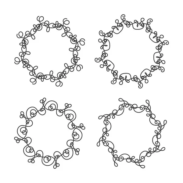 Estetik çember çizgisi sanat dekorasyonu beyaz arkaplanda izole edilmiş düz tasarım vektör çizimi