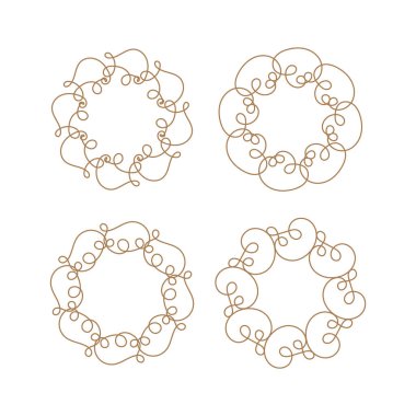 Beyaz arkaplanda kahverengi daire çizgisi çizimi izole edilmiş düz tasarım vektör çizimi